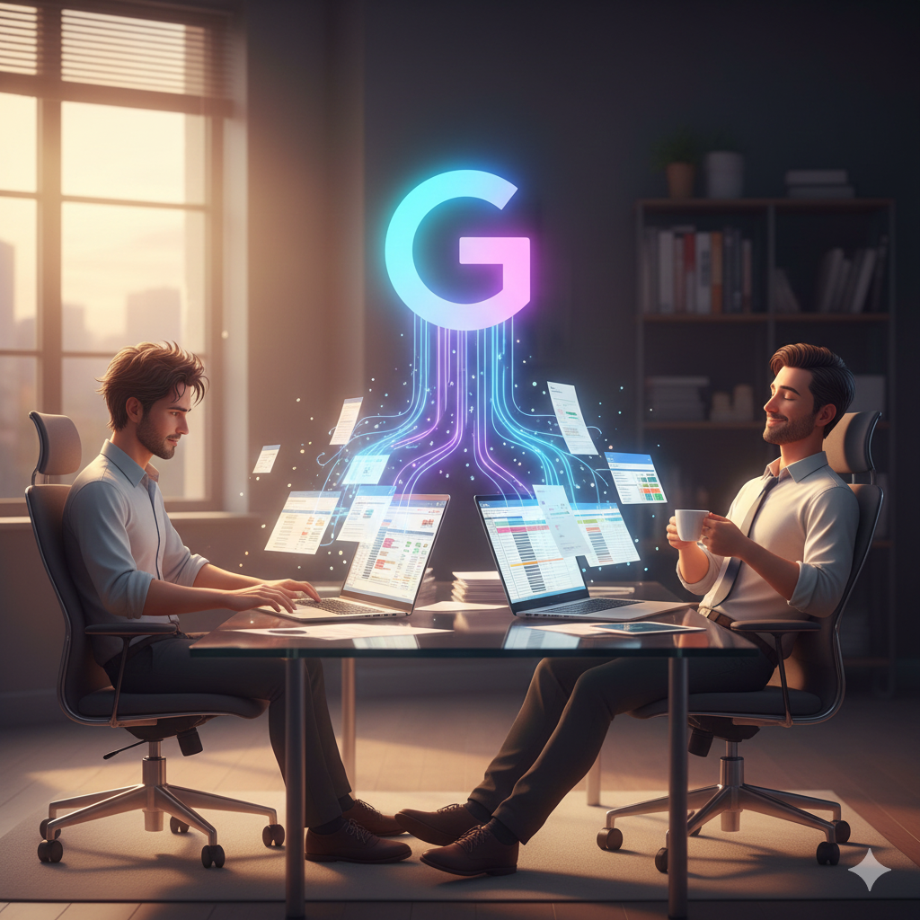 업무 스트레스에서 벗어나 구글 시트와 AI 자동화로 여유를 찾은 직장인의 모습