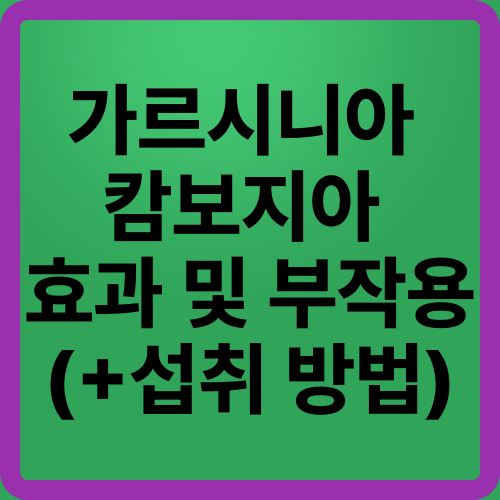 가르시니아 캄보지아 효과 및 부작용 (+섭취 방법)