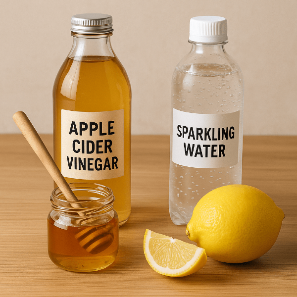 애플사이다 비니거를 활용해먹기 좋은 꿀과 탄산수,레몬 조합