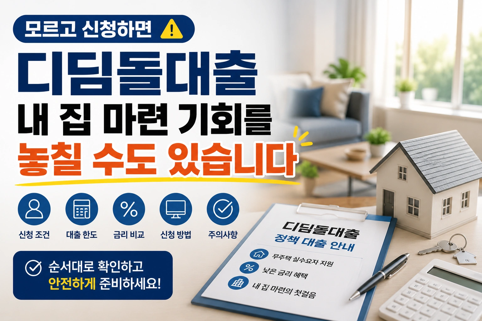 디딤돌대출 모르고 신청하면 내 집 마련 기회를 놓칠 수도 있습니다