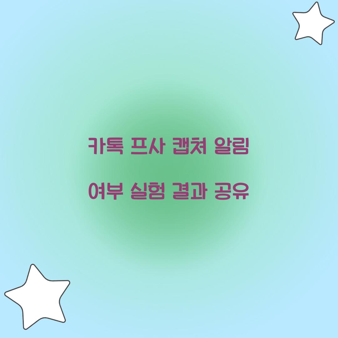 카톡 프사 캡쳐 알림