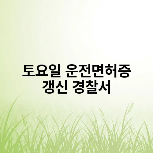 토요일 운전면허증 갱신 경찰서