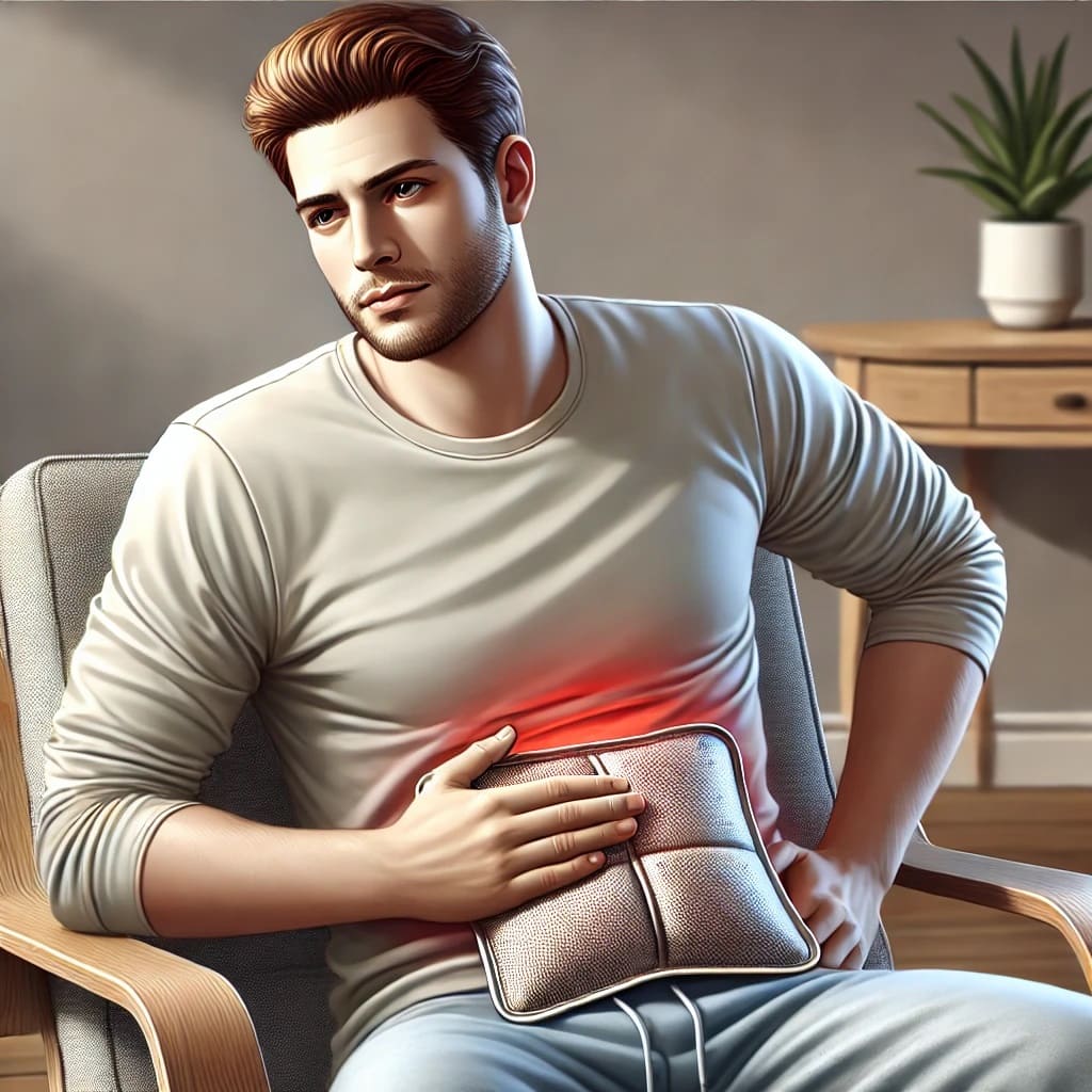 담석에 의해 췌관이 막혀 췌장염이 발생하는 해부학적 구조도