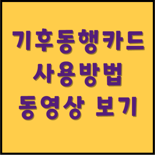 기후동행카드 사용방법 동영상