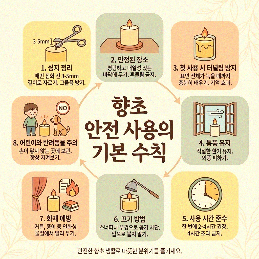 침실에서 향초를 안전하게 사용하는 꿀팁