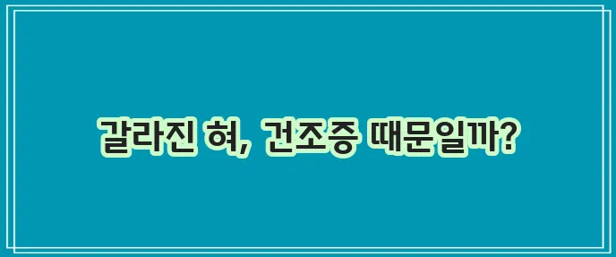 혓바닥 갈라지는 이유 건조증 혓바닥 가운데 갈라짐 때문일까요