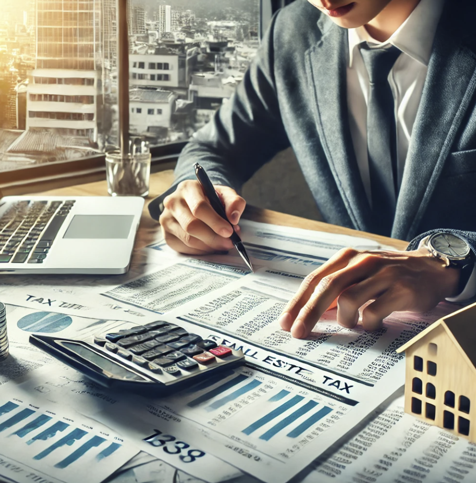 부동산세금을 분석하는 모습