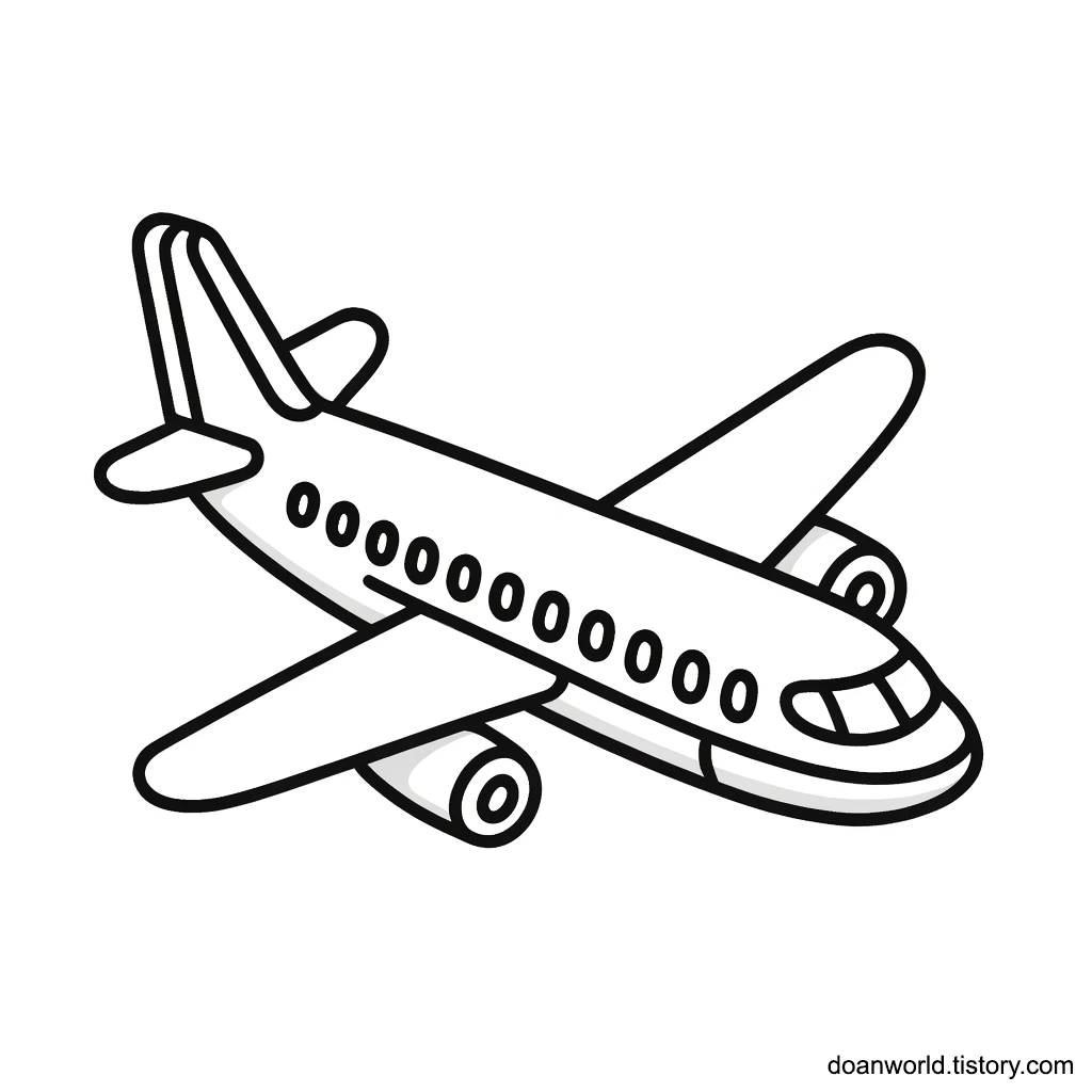 비행기 색칠공부 도안
