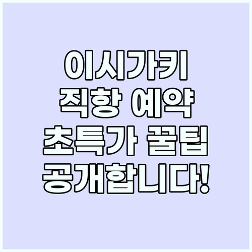 이시가키 직항 예약 방법: 항공권 싸..