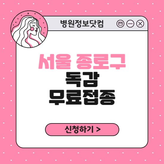 서울 종로구 독감 무료접종 신청 방법｜지정 병원 찾기｜대상자 조회 확인