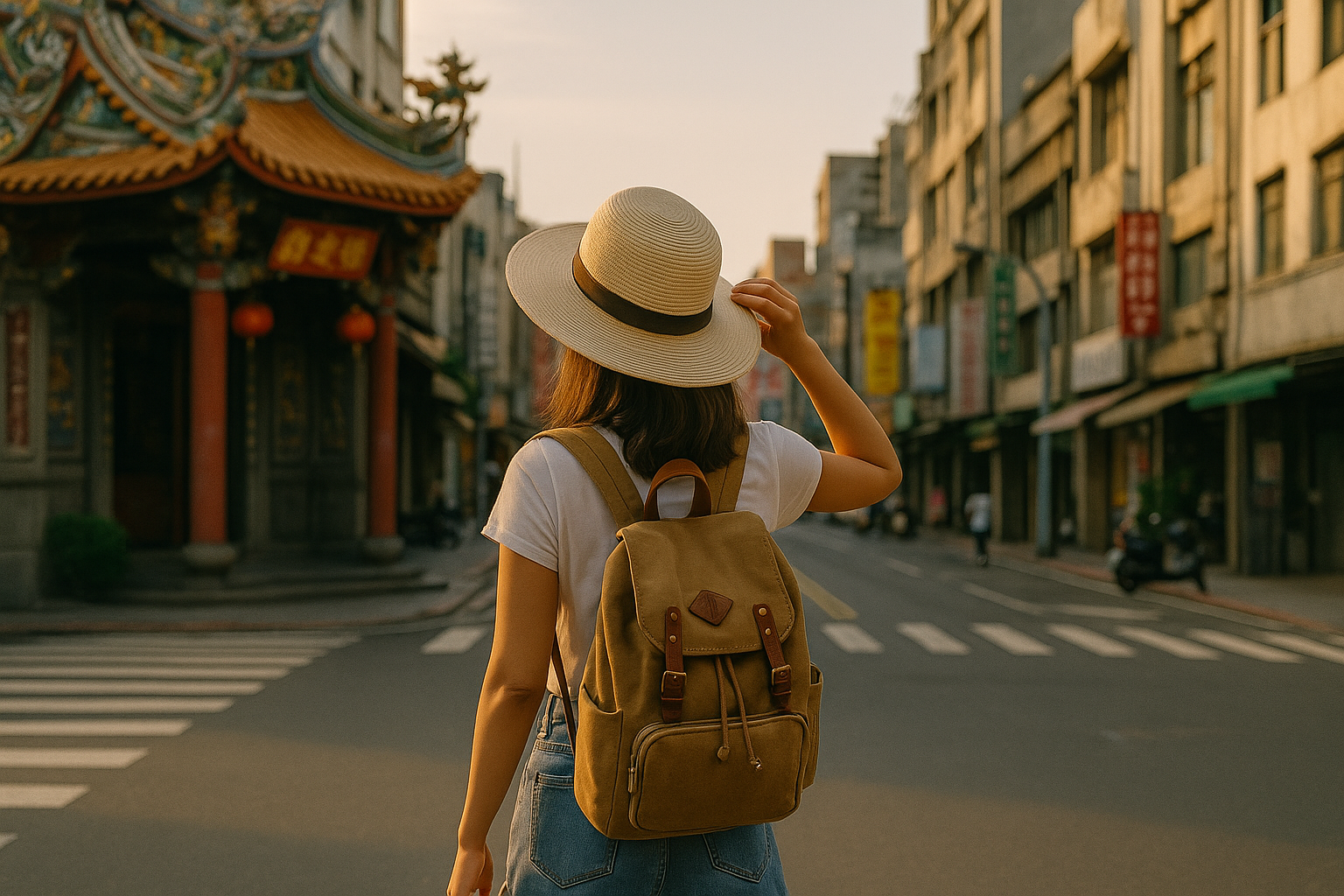 대만 여행하는 여자 이미지