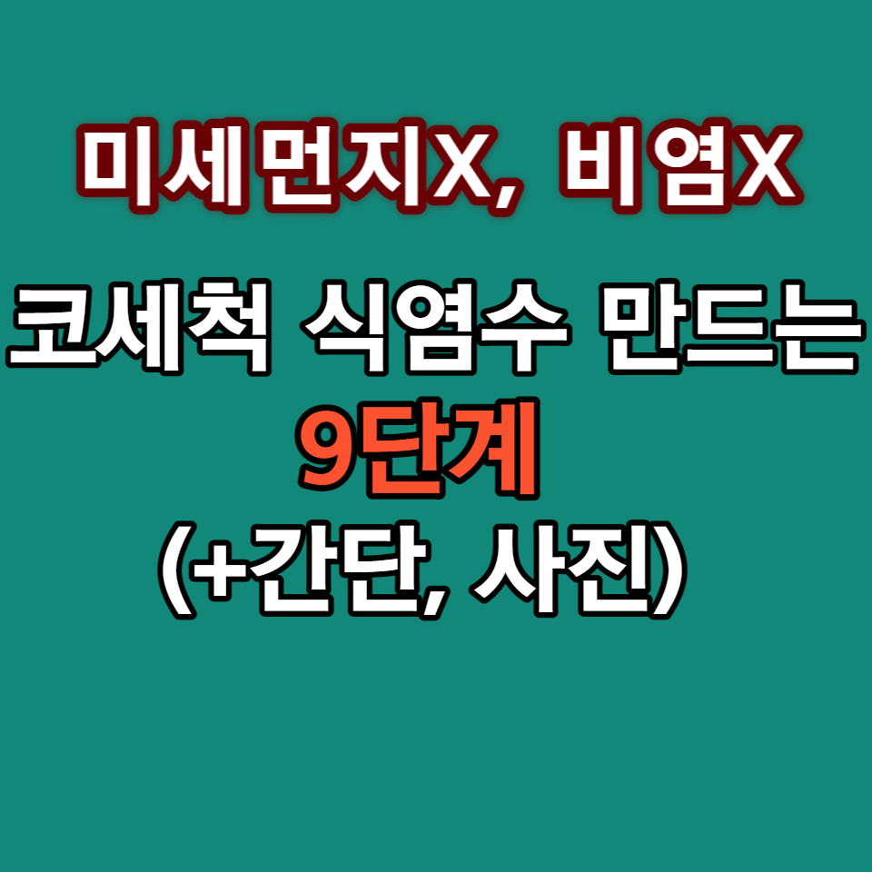 코세척 식염수 만들기