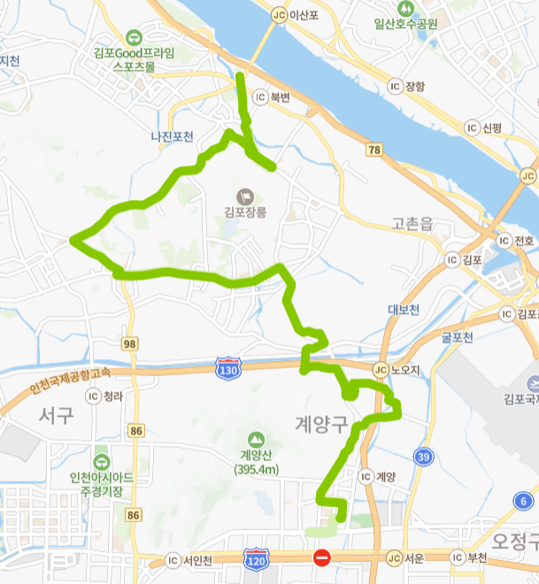 김포-인천-841번-버스-노선-지도