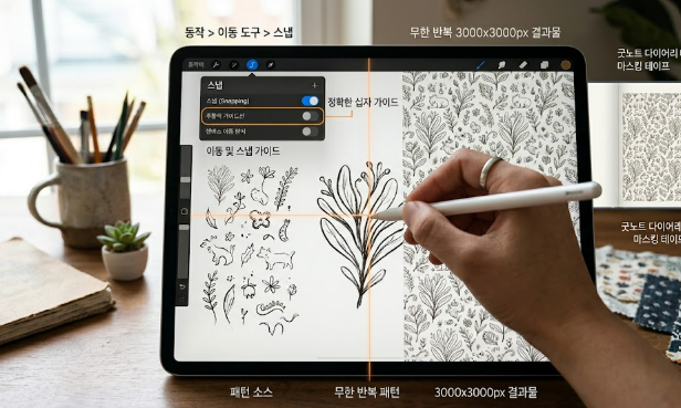 프로크리에이트 무한 반복 패턴 이미지