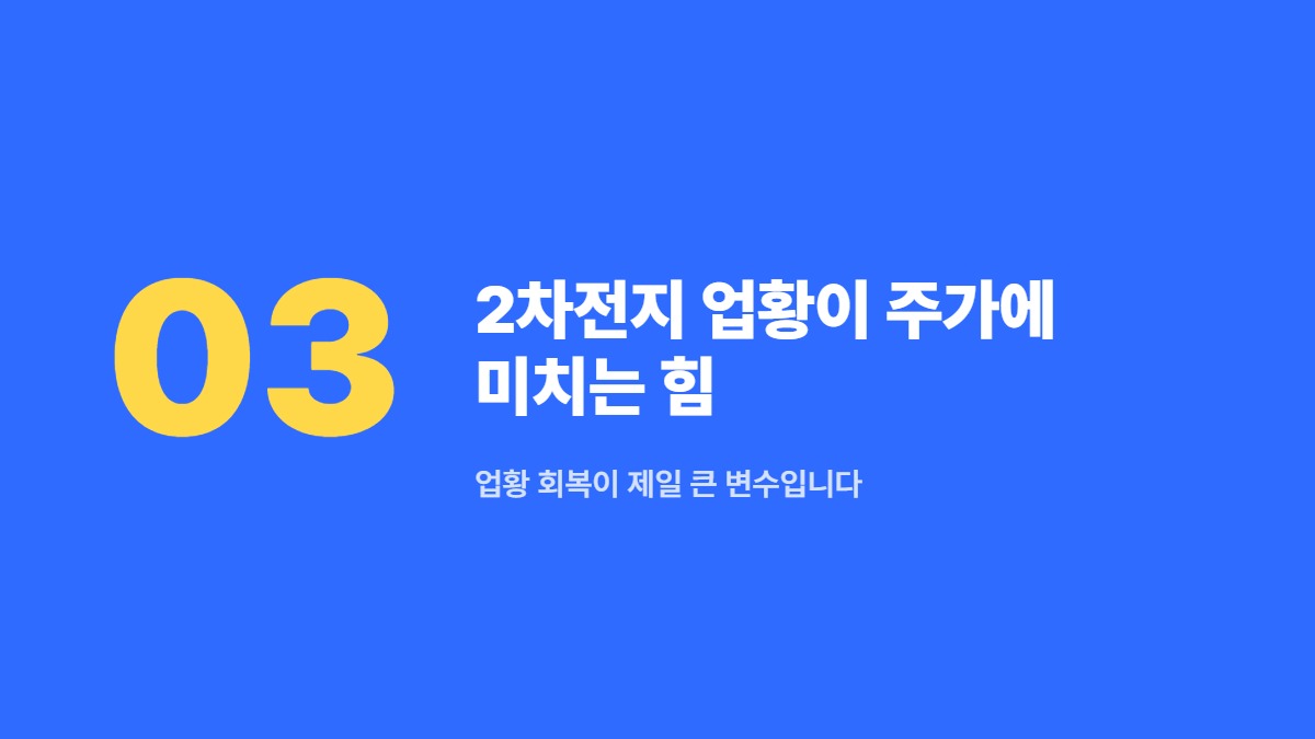 2차전지 업황이 주가에 미치는 힘 — 업황 회복이 제일 큰 변수입니다
