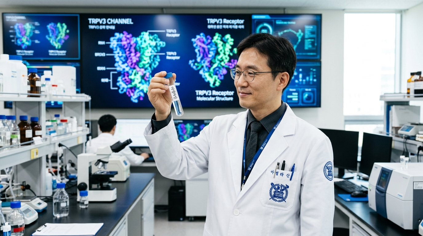 아젤라산의 가려움 원인을 밝힌 연구팀 모습