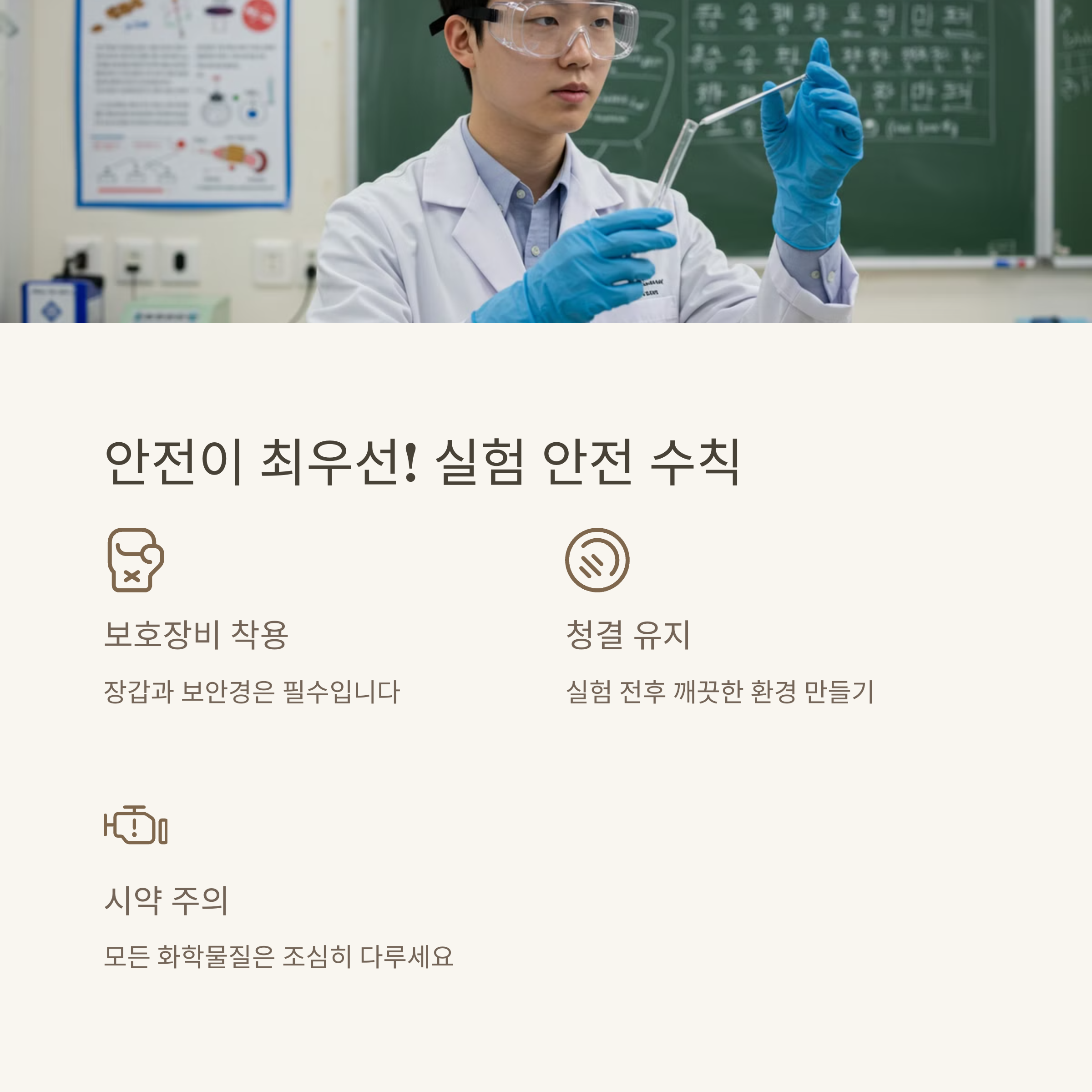 실험 시 꼭 지켜야 할 안전수칙