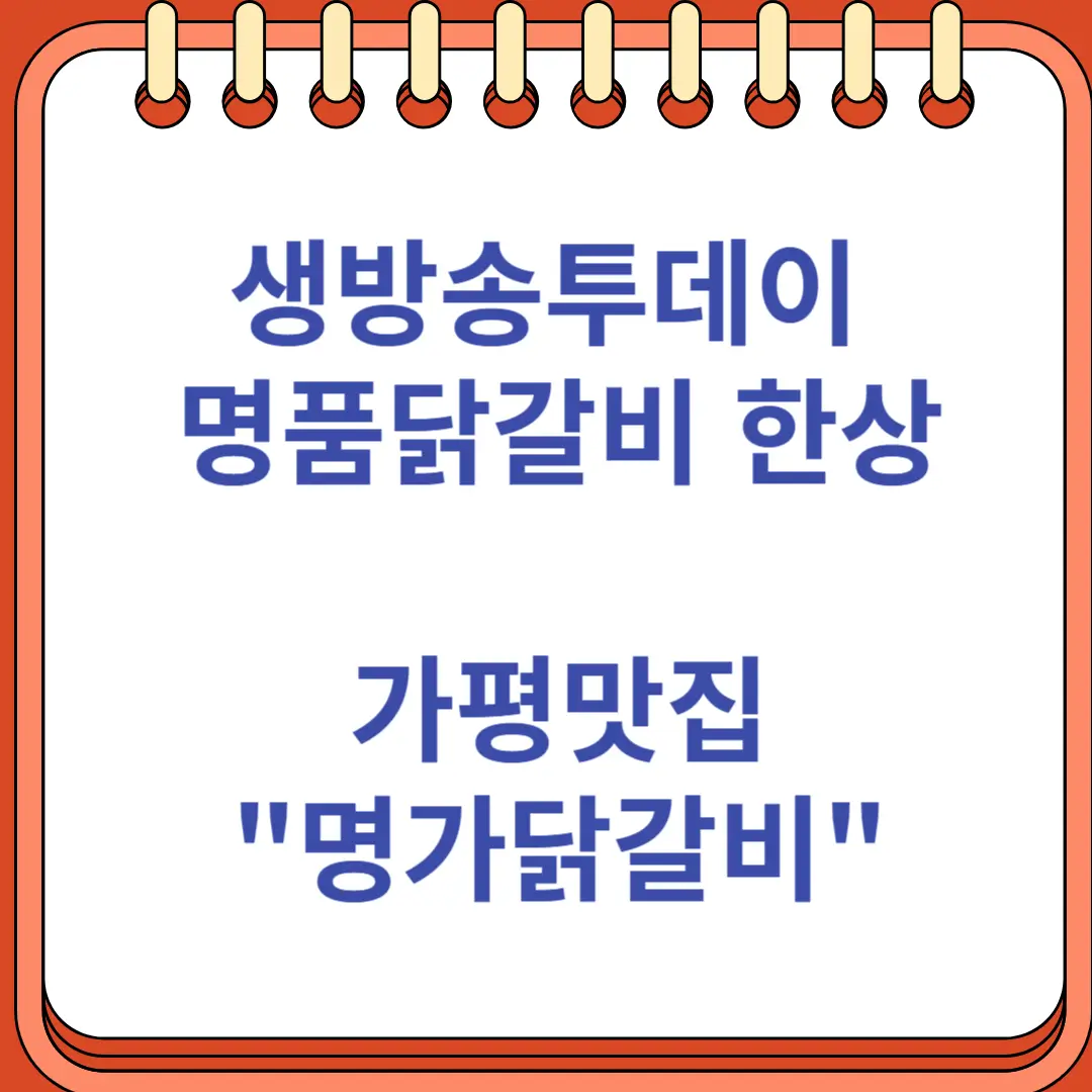 생방송투데이 명품닭갈비 한상 가평맛집