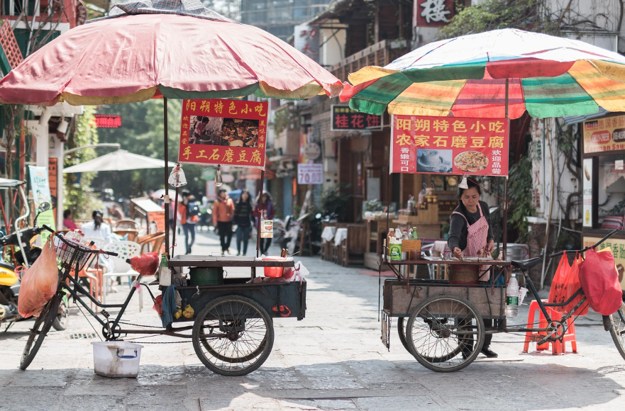 중국 시장 사진