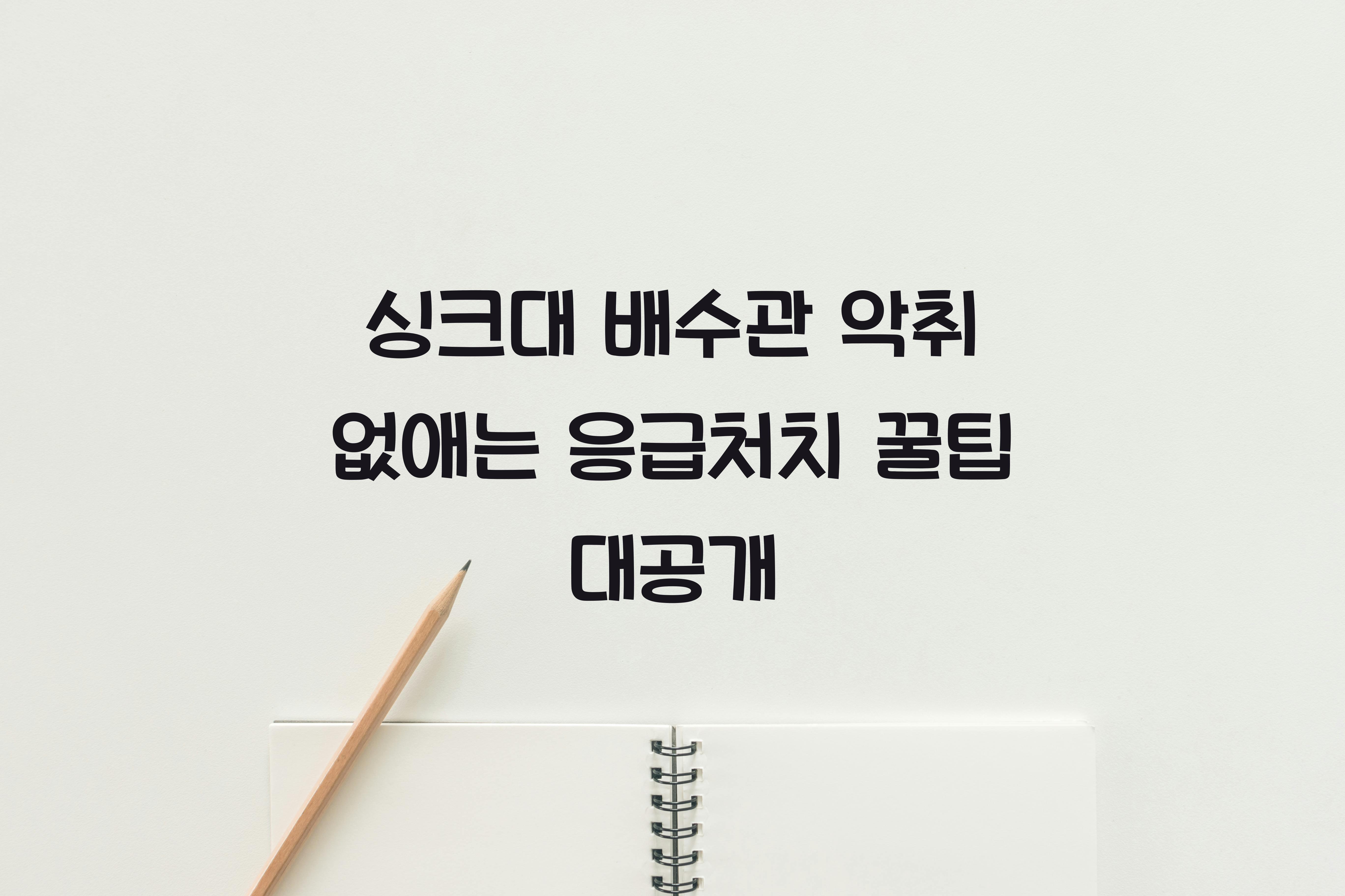 싱크대 배수관 악취 없애는 응급처치