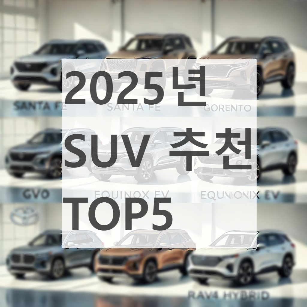 2025년 SUV 추천 TOP5