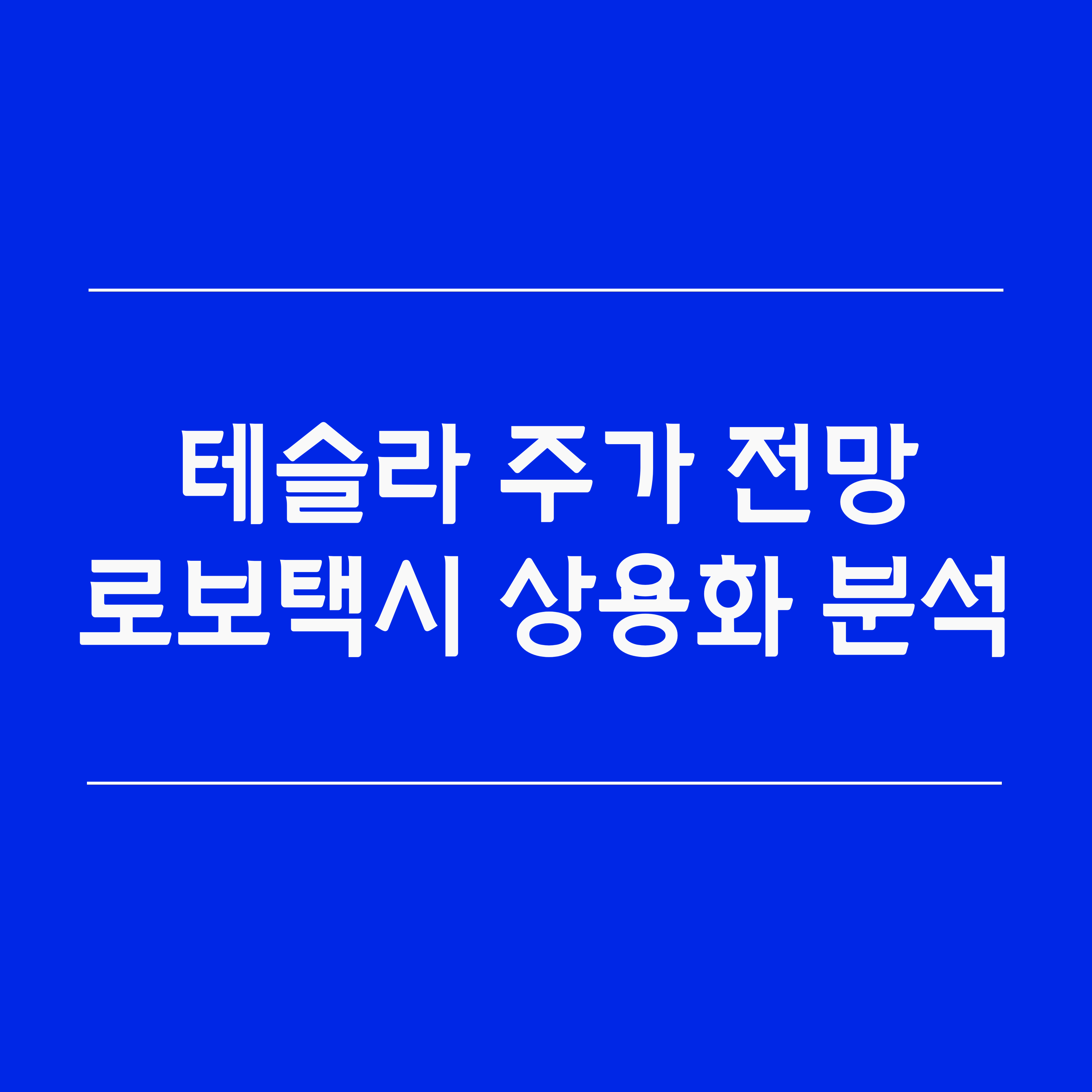 테슬라 주가 전망 로보택시 상용화 분석
