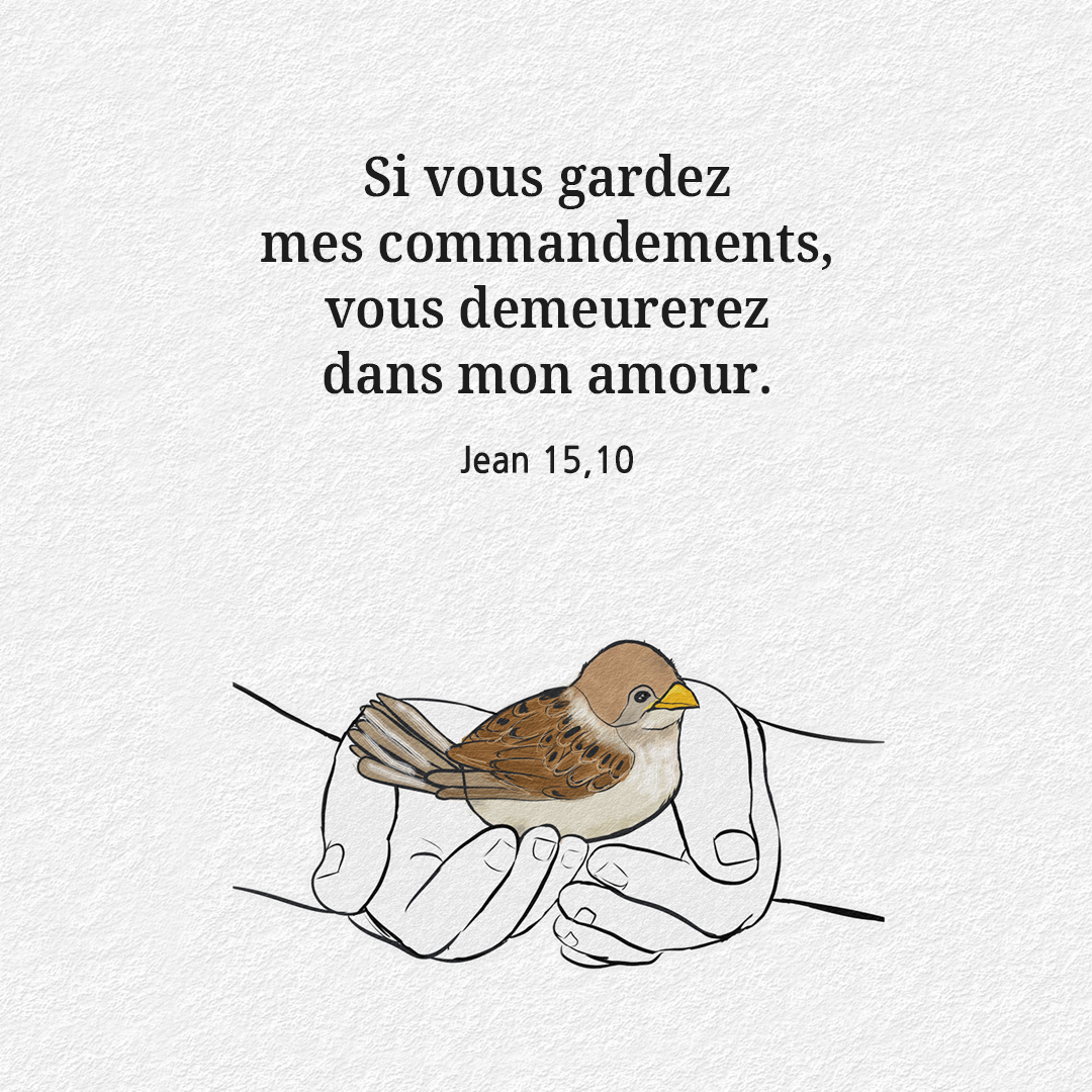 Si vous gardez mes commandements&#44; vous demeurerez dans mon amour (Jean 15&#44;10)