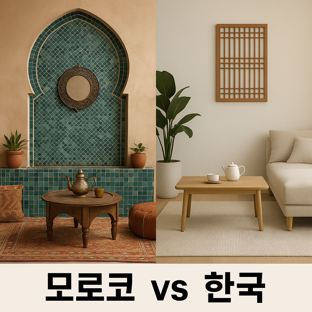 모로코vs한국 인테리어 관련 사진.