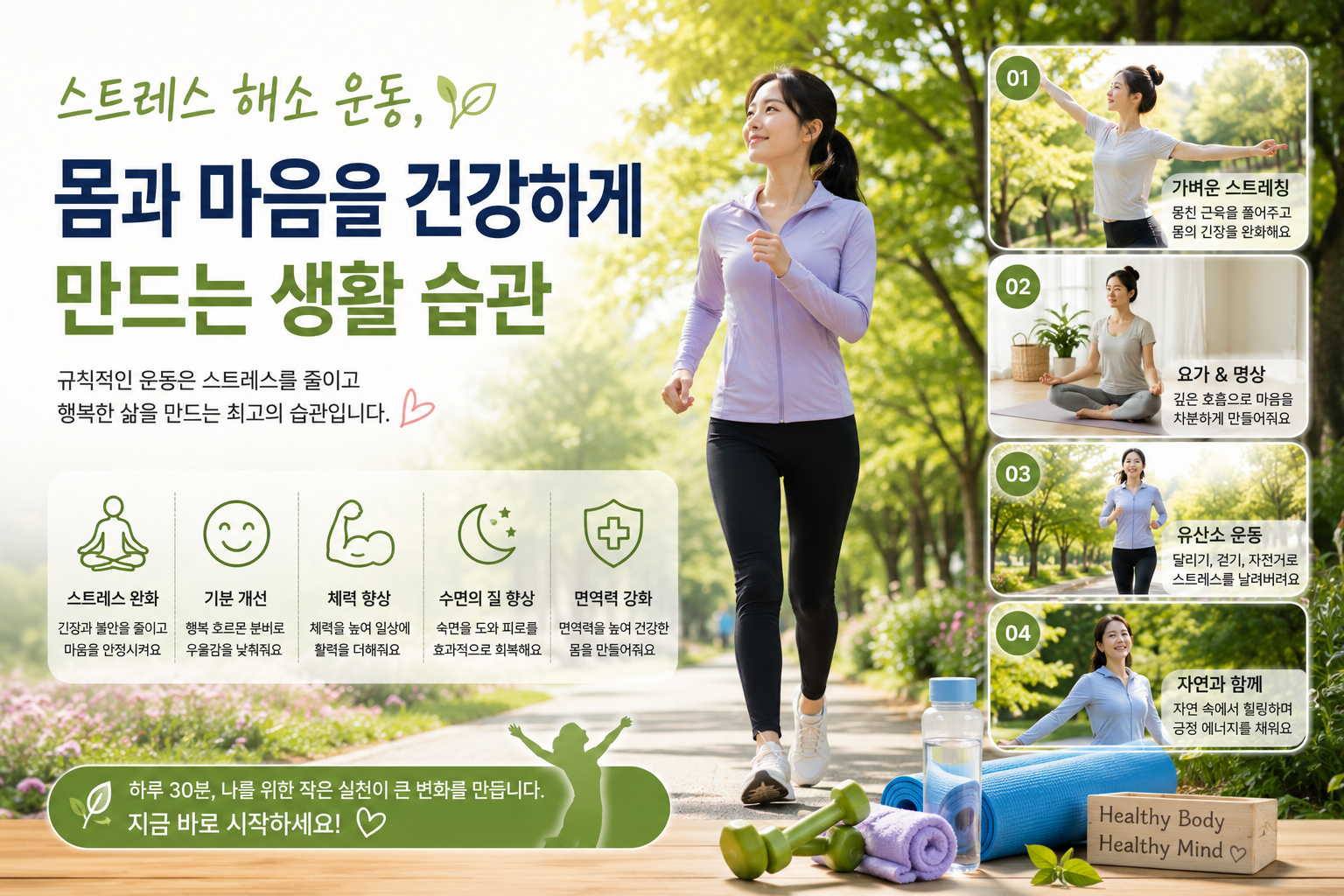 스트레스 해소 생활 습관 요약 이미지