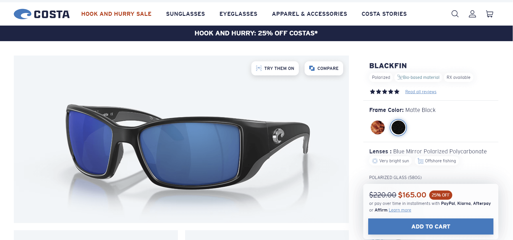 Costa Del Mar Blackfin Polarized