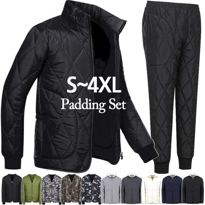 군용 깔깔이 패딩 점퍼 바지 세트 조끼 경량 기모 군대 방한복 작업복 겨울 검정 빅사이즈