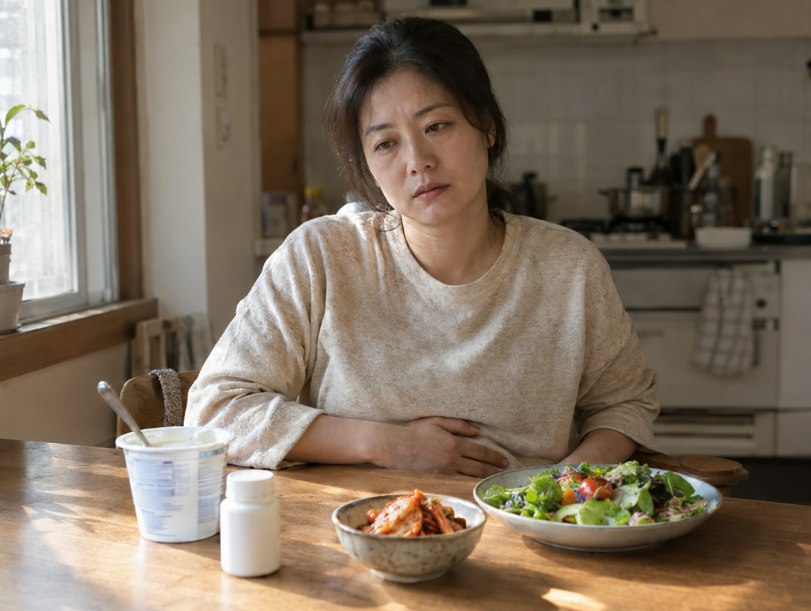 만성피로 복부팽만 원인 건강식 식탁