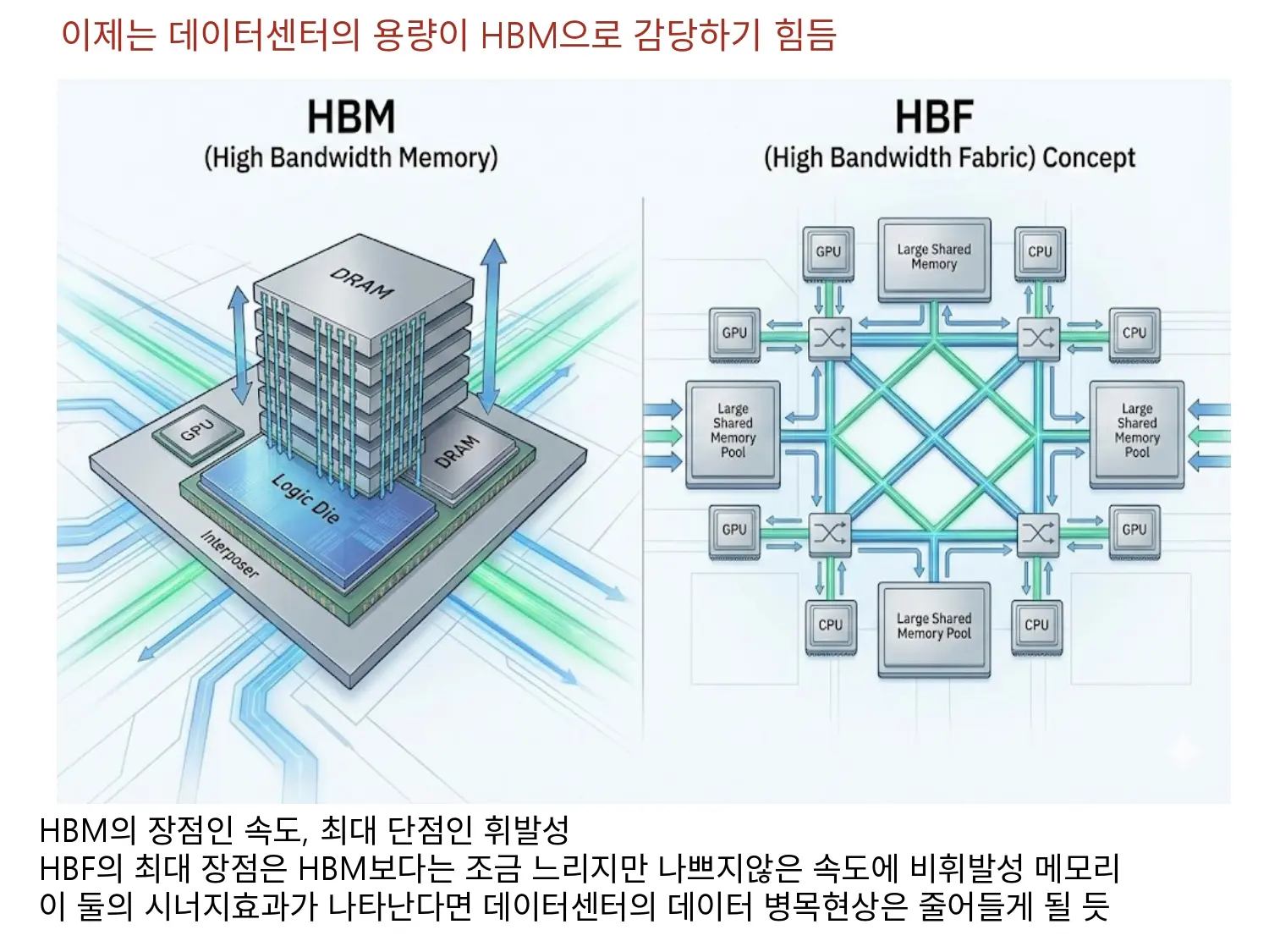 이제는 HBM으로는 데이터센터의 용량을 감당하기 힘든 시대