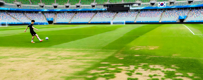 관리안된 축구장 잔디의 모습