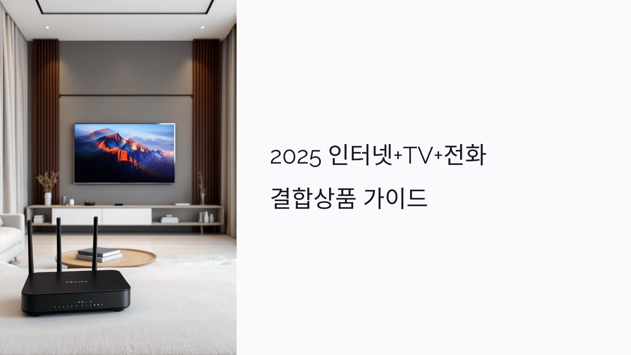 2025 인터넷+TV+전화 결합상품 요금 비교와 가입 가이드