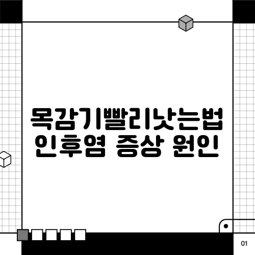 목감기빨리낫는법 인후염 증상 원인