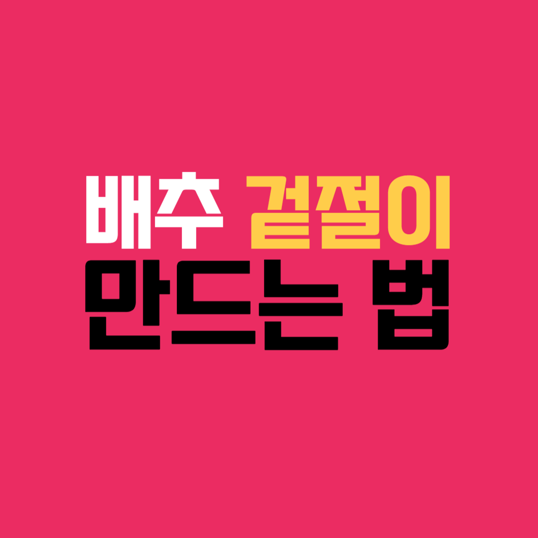 배추겉절이 양념 맛있게 만드는 법
