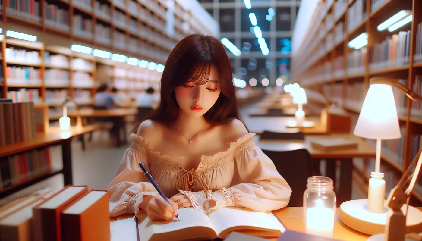 부산대-네이버-맞춤법-검사기-비교하며-글쓰기하는-여성의-모습