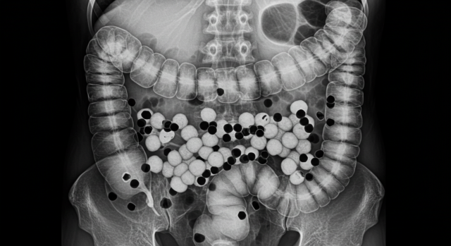 소화되지 않은 버블티 펄