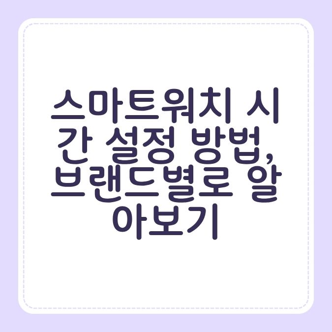 스마트워치 시간 설정 방법, 브랜드별로 알아보기