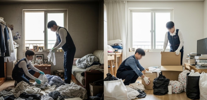 단양 고독사청소 및 정리중