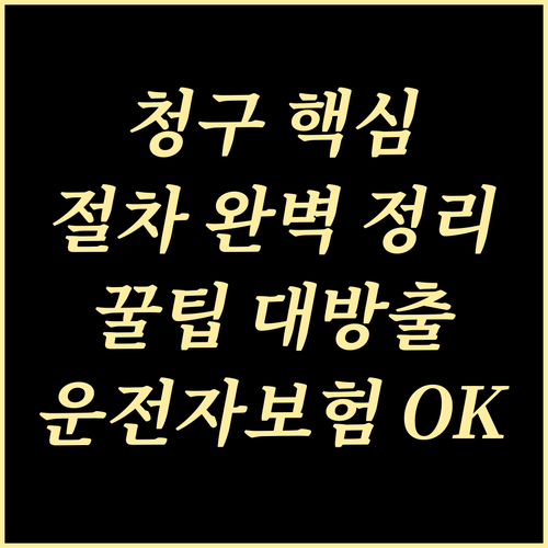 운전자보험 청구, 이것만 알면 OK!..