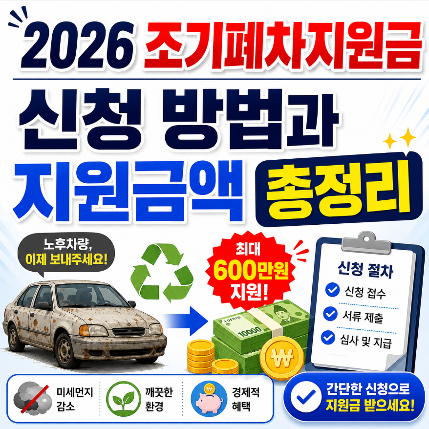 조기폐차지원금 신청 방법과 지원금액 총정리 이미지