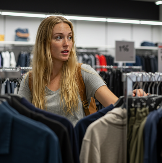 유럽 여행을 위해 옷을 고그는 여성