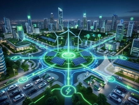 미래형 스마트 그리드 도시 전경
