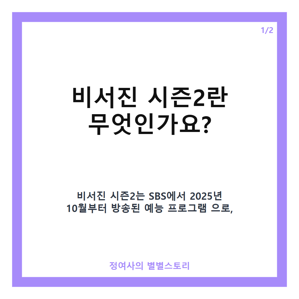 비서진 시즌2 완벽 가이드 배우 이서진과 김광규의 밀착 케어 리얼리티 쇼 소개 카드뉴스 1