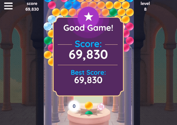 같은색공맞추기-버블슈터-슈팅게임-종료-화면
