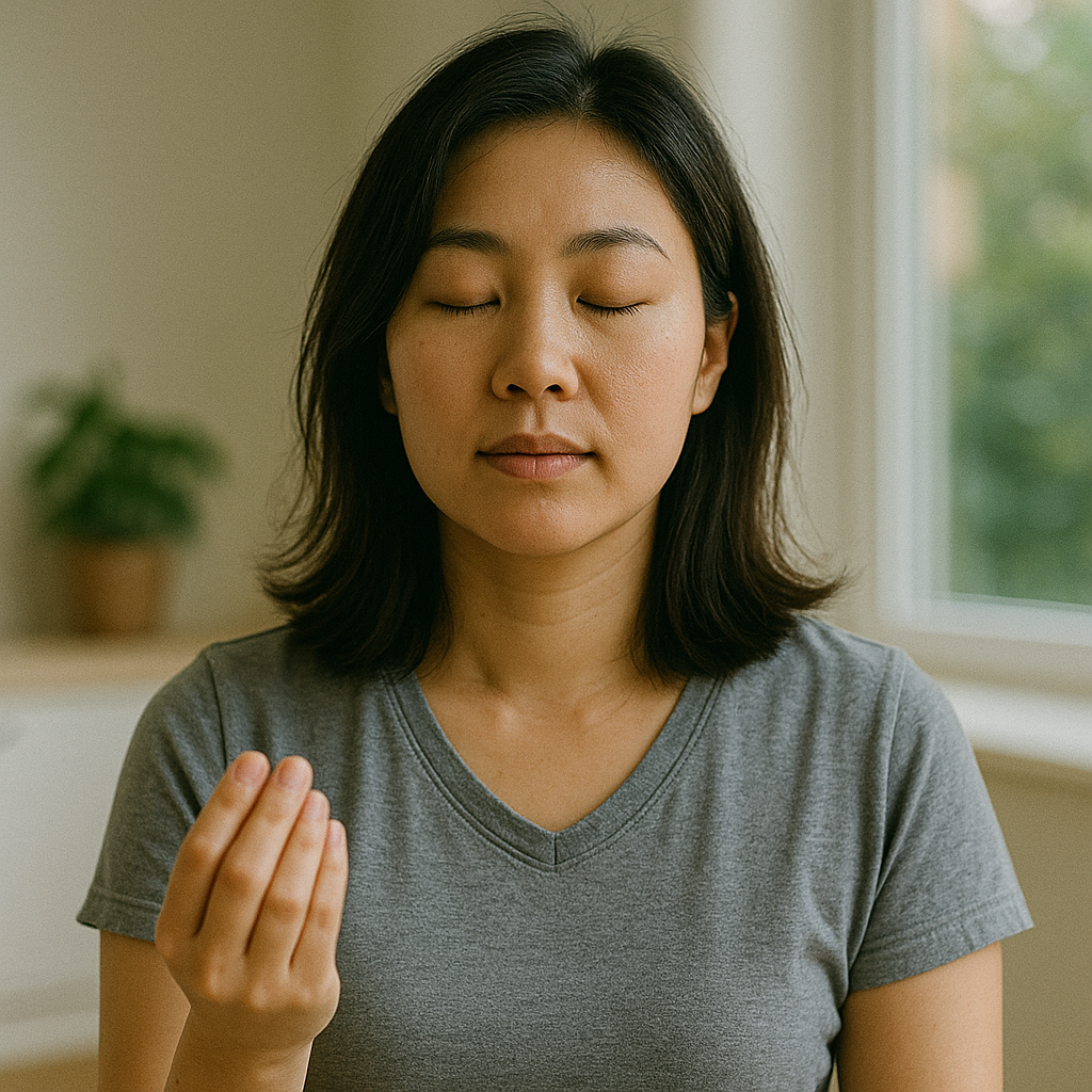 명상으로 하루를 시작하는 여성의 모습