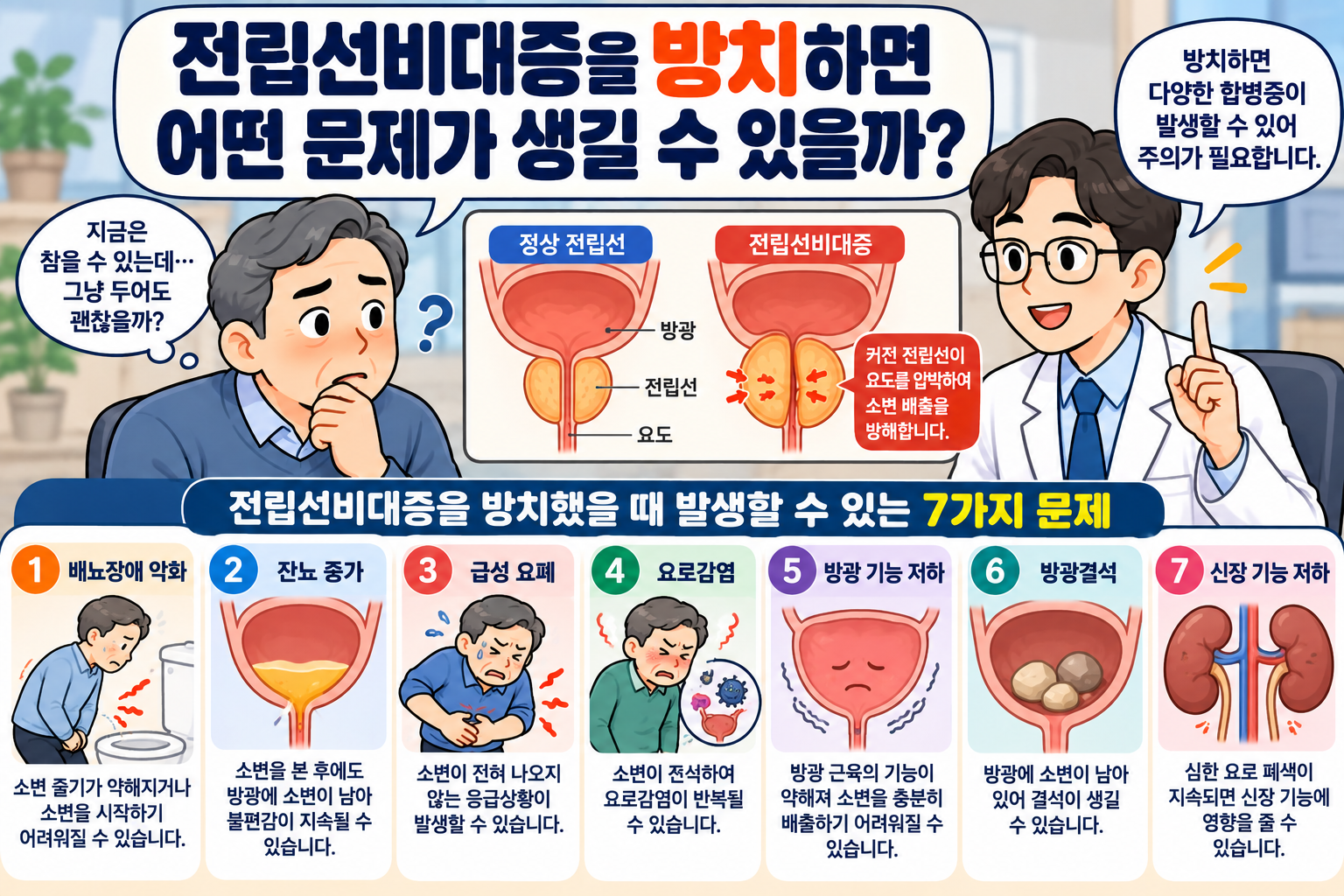 전립선비대증 7가지 합병증 안내