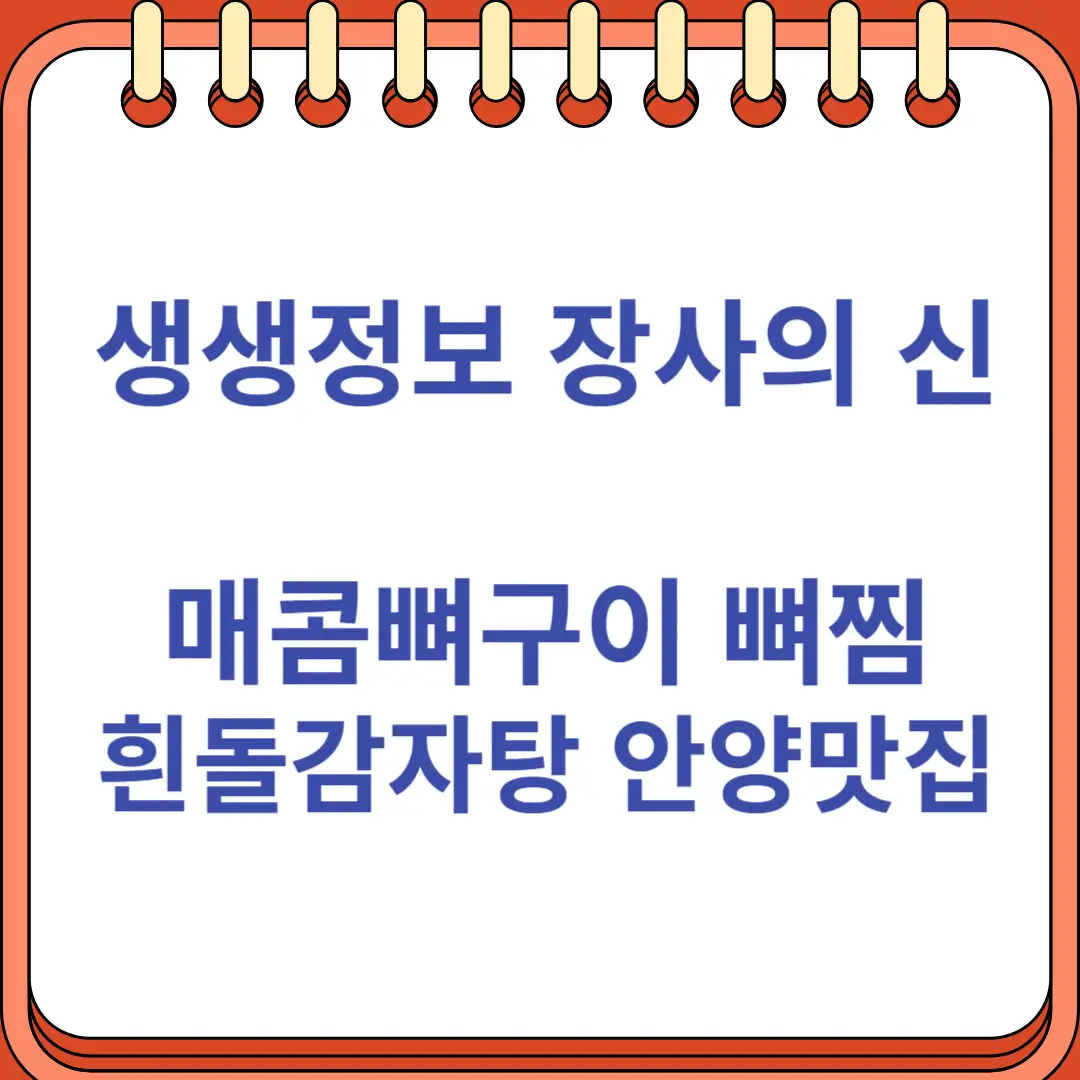 생생정보 장사의 신 매콤뼈구이 뼈찜 흰돌감자탕 안양 맛집